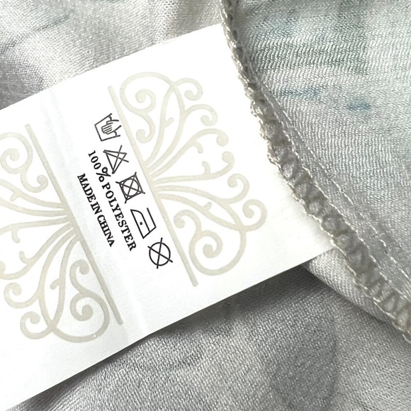 NEVER FULLY DRESSED Satin Puffed Sleeve Cold Shoulder Ruffled Wrap Midi Dress 2 - Picture 11 of 13